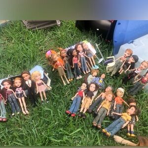 Bratz dolls with motorcycle/ car